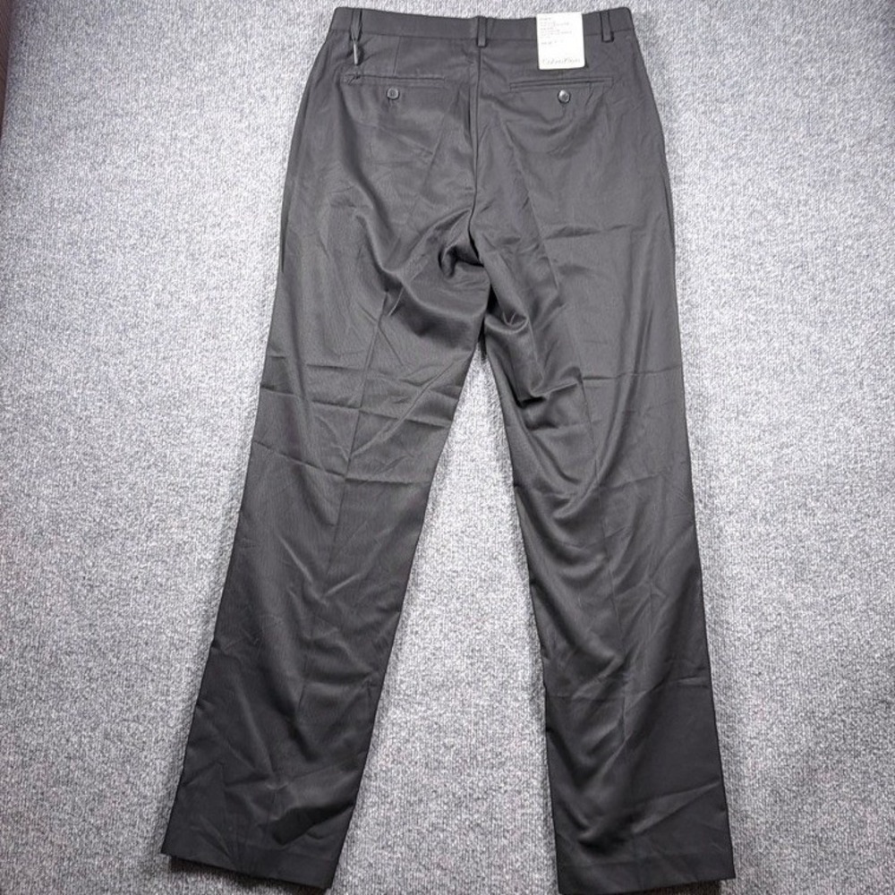 Calvin Klein Dress Pants Mens 32x34 Black Straight Fit Flat Front NWT - Picture 5 of 13